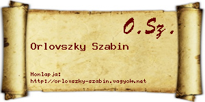 Orlovszky Szabin névjegykártya